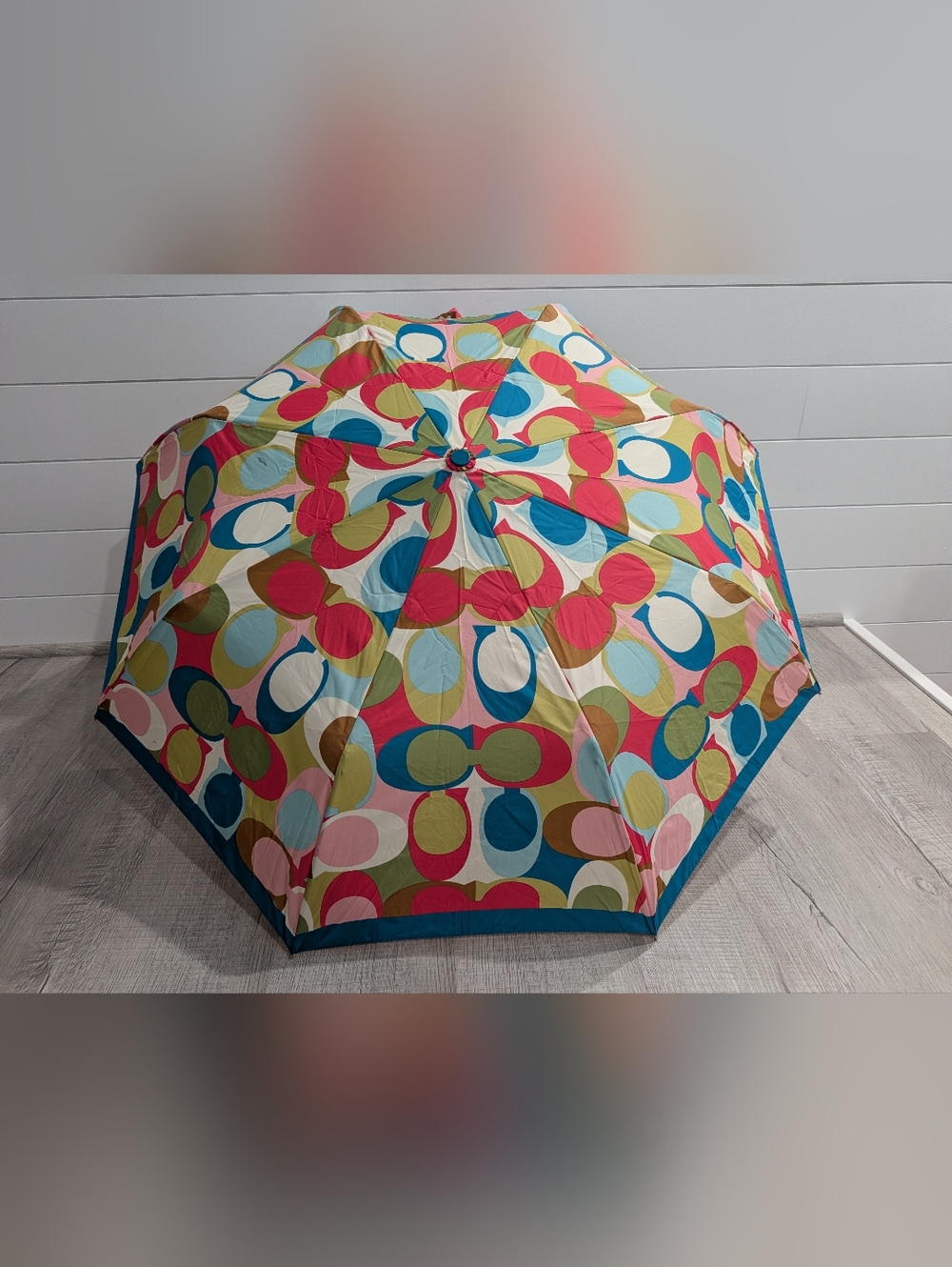 Coach Colorful Geo Pattern Compact Umbrella